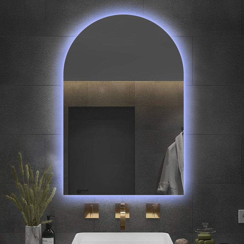 Ivy Bronx Chrystal Frameless Lighted Bathroom Mirror & Reviews Wayfair